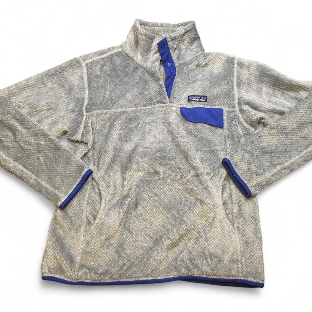 Patagonia Women’s Gray and Blue Fleece Pullover Size Medium‎